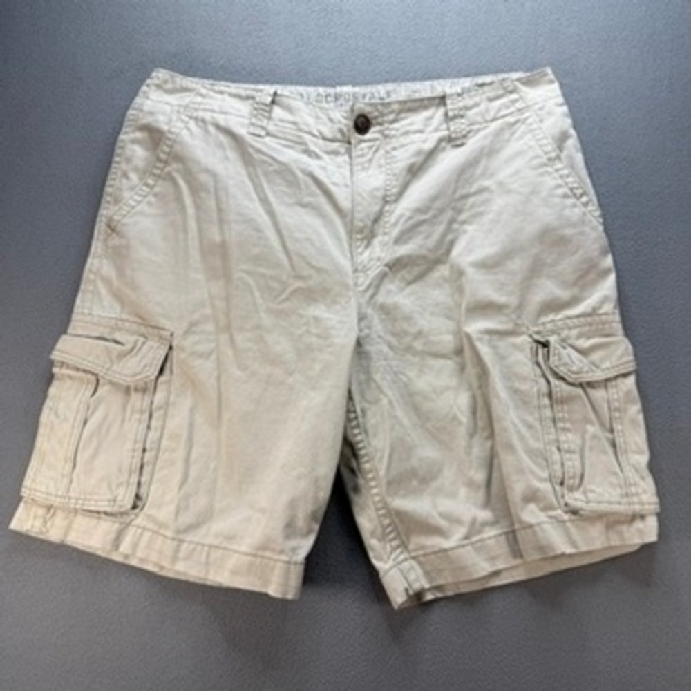 Aeropostale Men Cargo Shorts Classic Fit 38 (FIT 39) Khaki Cotton Casual Utility